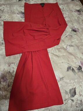 Body By Us Red Women's Flared Pants
